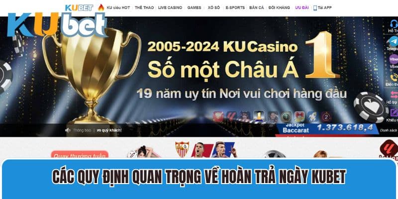 Các quy định quan trọng về hoàn trả ngày