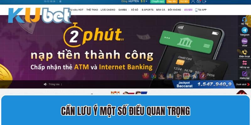 Cần lưu ý một số điều quan trọng