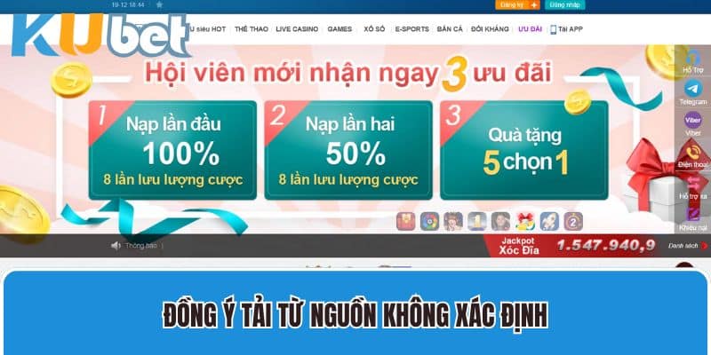 Đồng ý tải từ nguồn không xác định